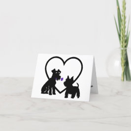 Skrubbiga Mutt Kärlek är vad jag känner Vikad Alla Helgkort