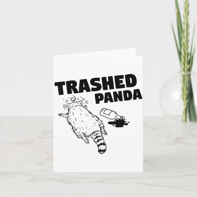 Skrubbskatt Berusad Tvättbjörn Rolig  Kort (Framsida)