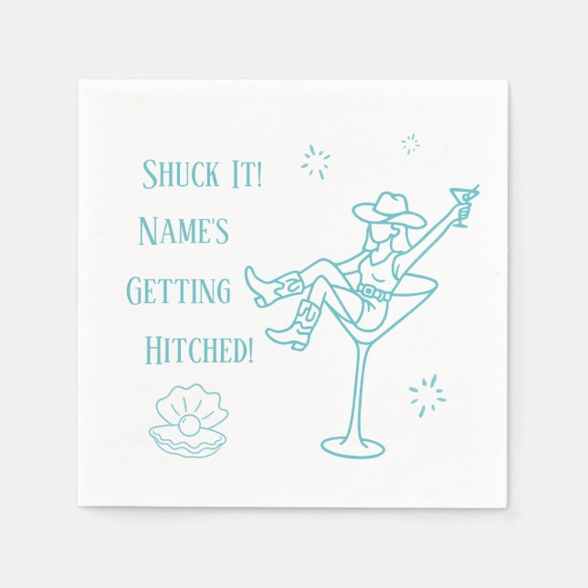 Skruck! Coastal Cowgirl Bachelorette Napkins Pappersservett (Framsidan)