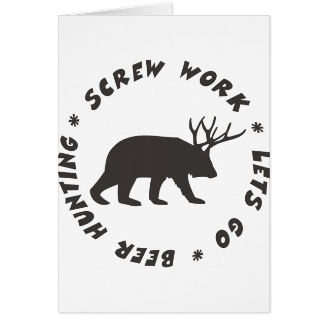 skruva arbetsöljakt hälsningskort (Framsidan)