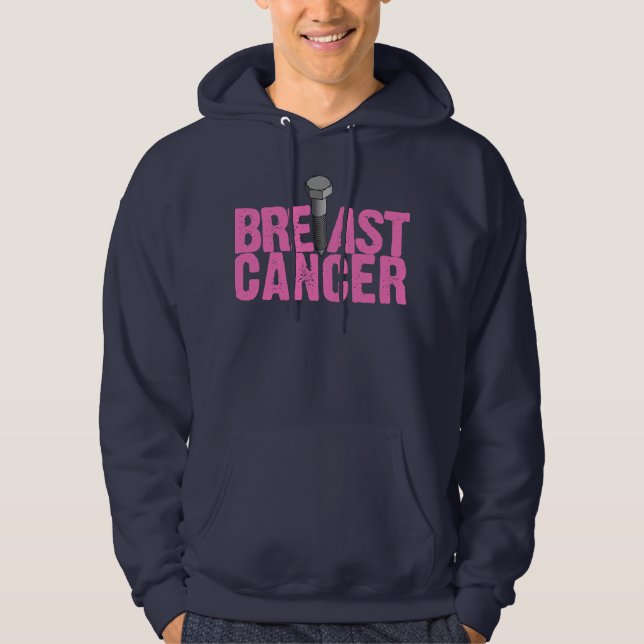 Skruva bröstcancer ($44,95) sweatshirt med luva (Framsida)
