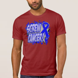 Skruva Colon Cancer Tecknad Stil Tee