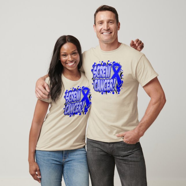 Skruva Colon Cancer Tecknad Stil Tee (Unisex)
