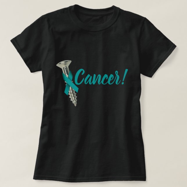 Skruva det Cervical cancerkrickabandet T-shirt (Design framsida)