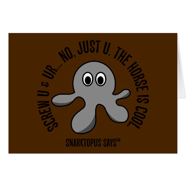 Skruva dig och hästen du roade in på hälsningskort (Framsidan Horizontal)