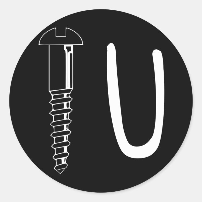 Skruva dig runt klistermärke (Framsida)