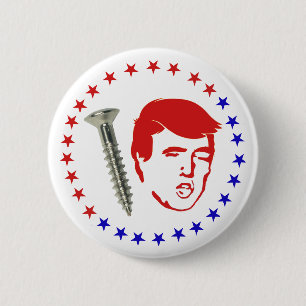 Skruva Donald Trump rolig politisk Pushback 2-1/4 Knapp