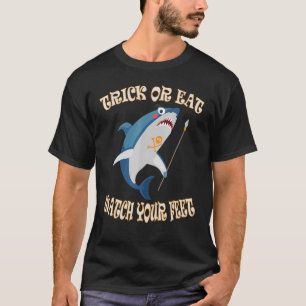 Skruva eller äta upp dina fötter och hajtänder i p t shirt
