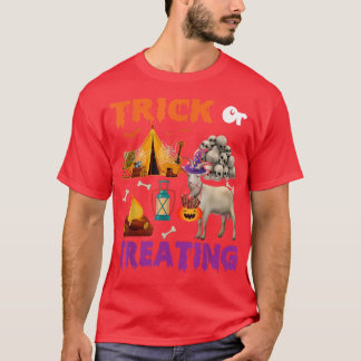 Skruva eller behandla Halloween Goat Camping Scary T Shirt