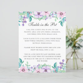 Skruva i krukan. Lila blommigt babyduschspel