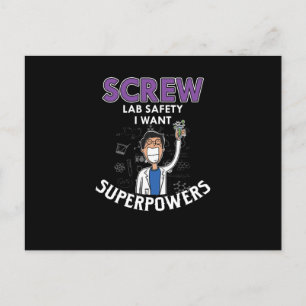Skruva Lab Safety Jag vill ha superpower Science G Helg Vykort