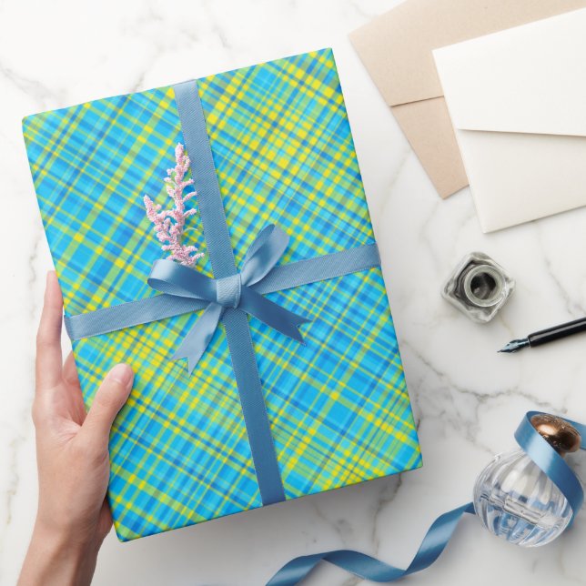 Skruva ljusdiamanter-koordinerar PLAID 8- Presentpapper (Gifting)