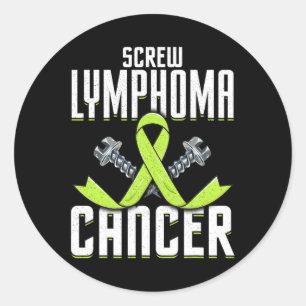 Skruva Lymfom Cancer Lime Awareness Ribbon Fight Runt Klistermärke