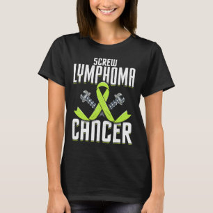 Skruva Lymfom Cancer Lime Awareness Ribbon Fight T Shirt
