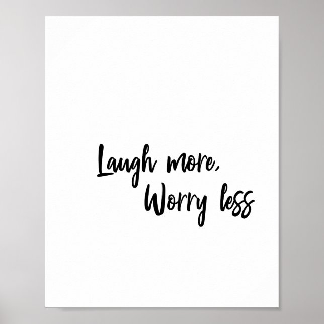 Skruva mer, oroa dig mindre minimal typografi poster (Framsidan)