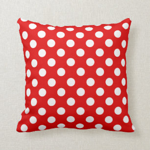Skruva röda och kute stora vita Polka dots Kudde