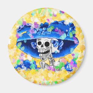 Skruva Skeleton Woman i Blue Bonnet Magnet