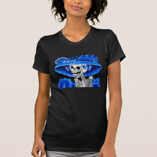 Skruva Skeleton Woman i Blue Bonnet Tee Shirt