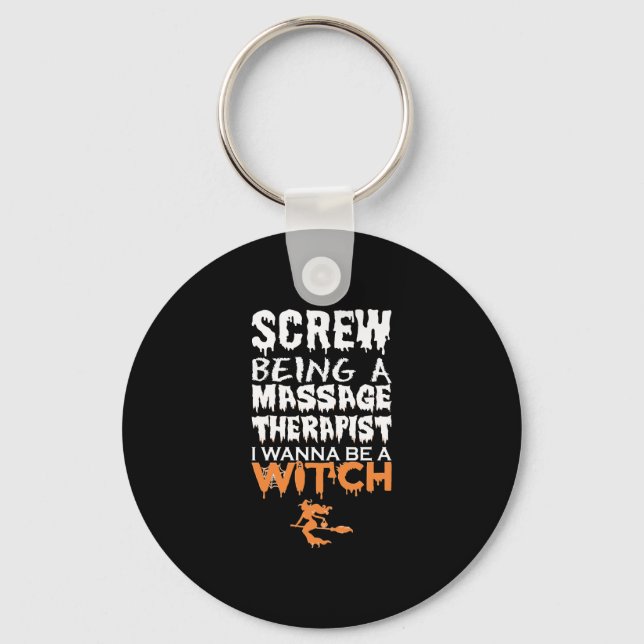 Skruva som massage Therapist Wana Witch Halloween Nyckelring (Framsida)
