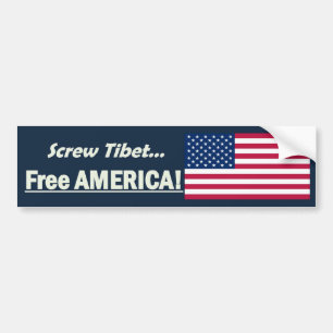 Skruva Tibet, fria Amerika! Bildekal