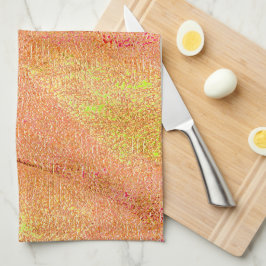 Skruvat läder stil med slitfärg, lax kökshandduk