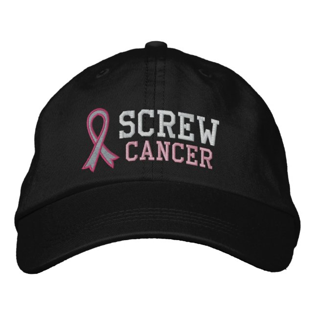 Skruvbröstcancer Broderad Keps (Framsida)