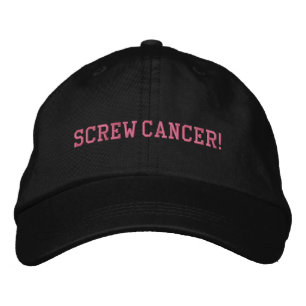 Skruvbröstcancer Rosa Block Brev Broderad Keps