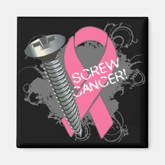 Skruvcancer - Grunge Breast Cancer Magnet