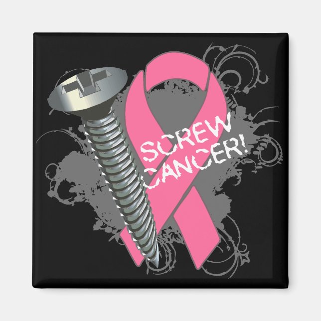 Skruvcancer - Grunge Breast Cancer Magnet (Framsidan)