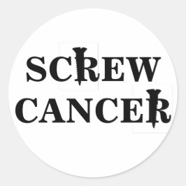 Skruvcancer Stickers Runt Klistermärke