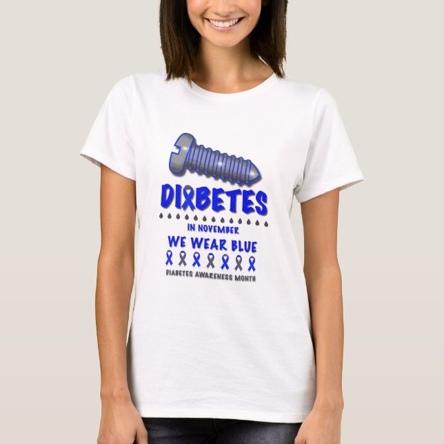 Skruvdiabetes I november Bäror vi blåmedvetenhet T Shirt (Framsida)