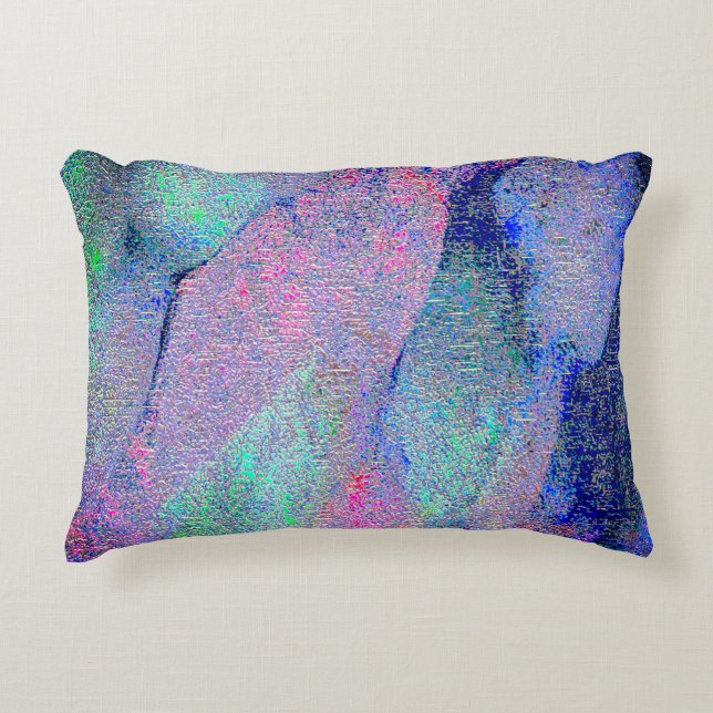 Skruvläder stil med slitfärg, blåaktig färg prydnadskudde (Framsidan)