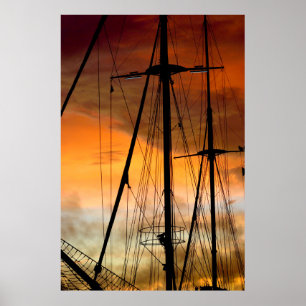 Skruvmast vid solnedgång poster