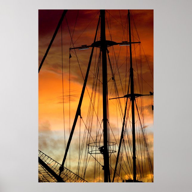 Skruvmast vid solnedgång poster (Framsidan)