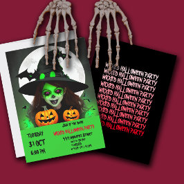 Skrygg Wicked Witch Halloween fest-inbjudan Inbjudningar