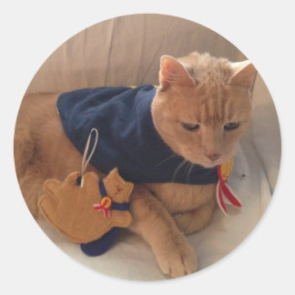 Skrynka med hans ornament! runt klistermärke