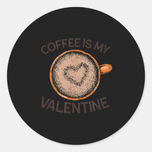 Skrynklig Hippie Kaffe Är Min Alla Hjärtans Dag Ro Runt Klistermärke