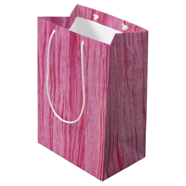 Skrynkligt Rosa Crepe Tyg (Baksidan Vinklad)