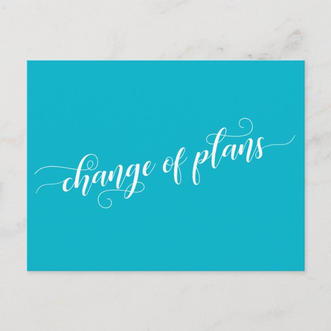 Skuba Blue Change Plans Postponed Bröllop Vykort (Framsida)