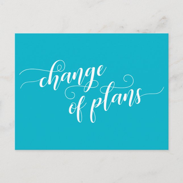 Skuba Blue Change Plans Postponed Bröllop Vykort (Framsida)