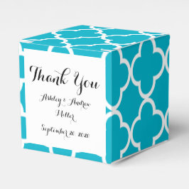 Skuba Blue White Quatrefoil Moroccan Mönster Presentaskar