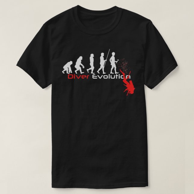 Skuba Dive Evolution Divers Divers Dyving T Shirt (Design framsida)