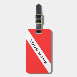 SKUBA DIVER FLAGGA PERSONAL BAGAGE TAG BAGAGEBRICKA