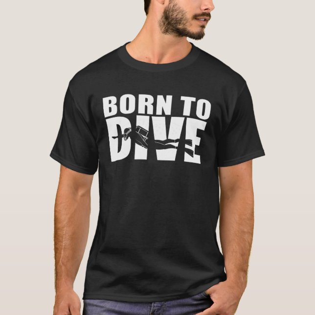 Skuba Diver född att dö T Shirt (Framsida)