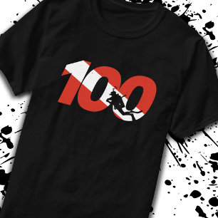 Skuba Diver Gift - 100:e disken - Diver Down Divin T Shirt