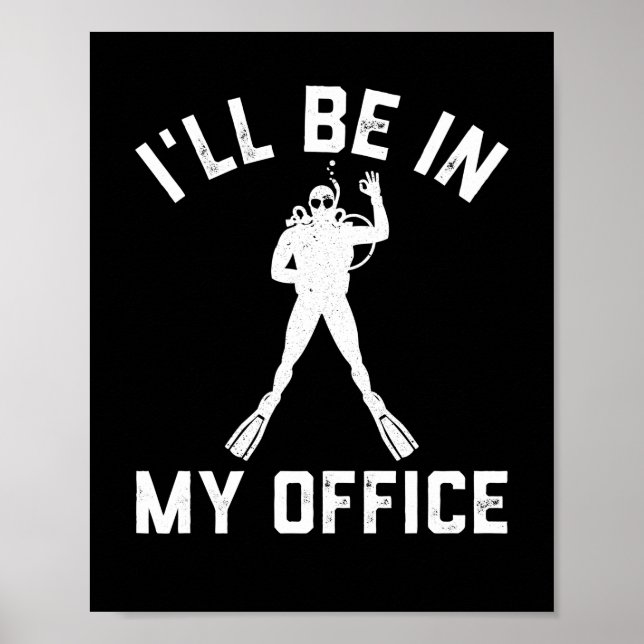 Skuba Diver Gift för manar Funny Dyka Gift Poster (Framsidan)