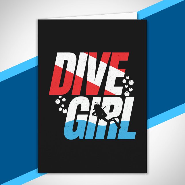 Skuba Diver Gift for Women, Dive Girl Dyka Kort (Skapare uppladdad)