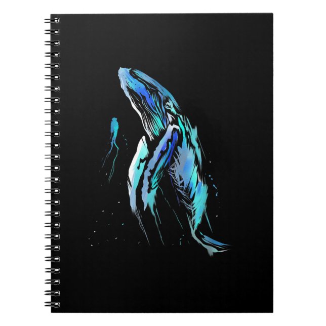 Skuba Diver Humpback Whale Swimming Diving Gift Anteckningsbok (Framsidan)