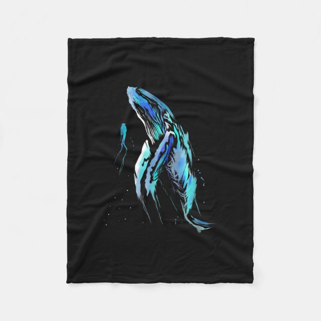 Skuba Diver Humpback Whale Swimming Diving Gift Fleecefilt (Framsidan)