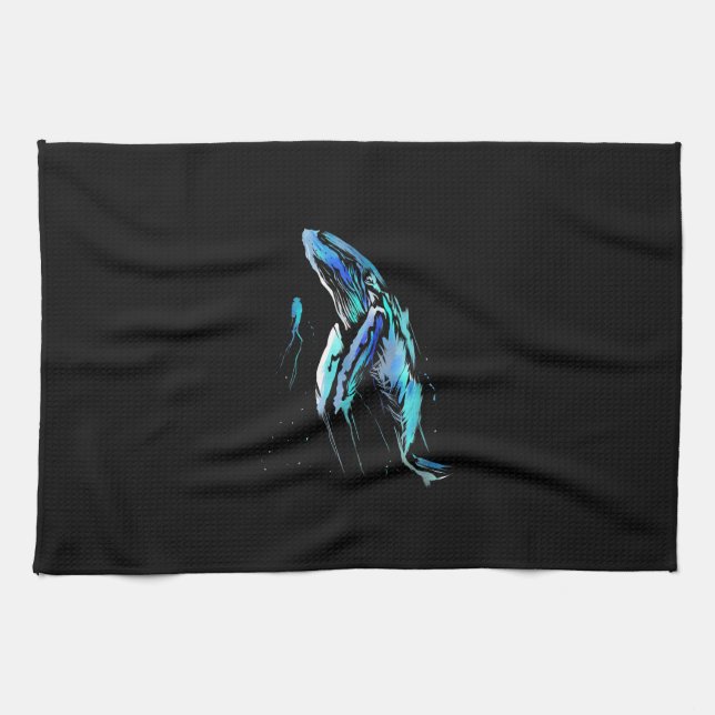 Skuba Diver Humpback Whale Swimming Diving Gift Kökshandduk (Horisontell)